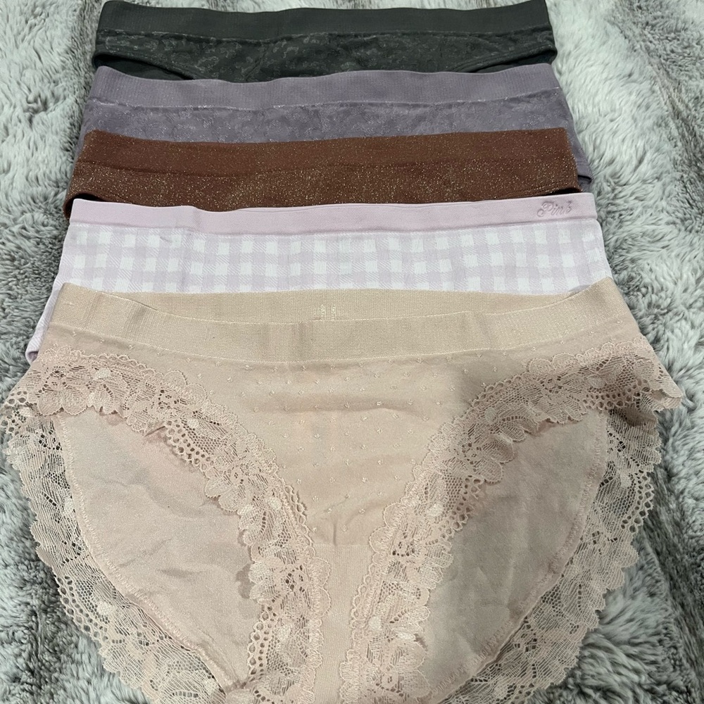 Set of 5 Lace and Cotton Panties